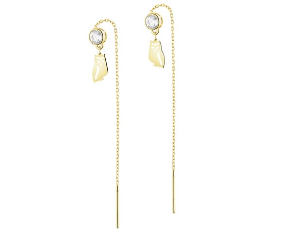 Złote kolczyki z cyrkoniami- sowy. Żółte kolczyki Apart, z cyrkonią, złote. Za 759.00 zł.