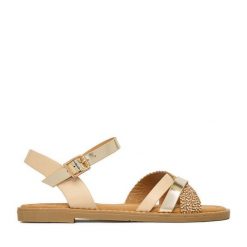 Sandały JENNY. Żółte sandały Jenny, bez wzorów, bez obcasa, na płaskiej podeszwie, bez zapięcia. Za 99.99 zł.