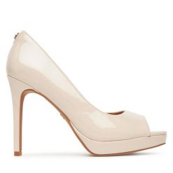 Szpilki Nine West. Brązowe szpilki Nine West, bez wzorów, bez obcasa, na szpilce, bez zapięcia. Za 131.99 zł.