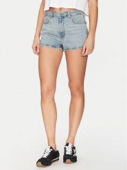 Guess Szorty jeansowe W5GD0Y D5O14 Niebieski Regular Fit. Niebieskie szorty Guess, z aplikacjami, z bawełny. Za 149.00 zł.