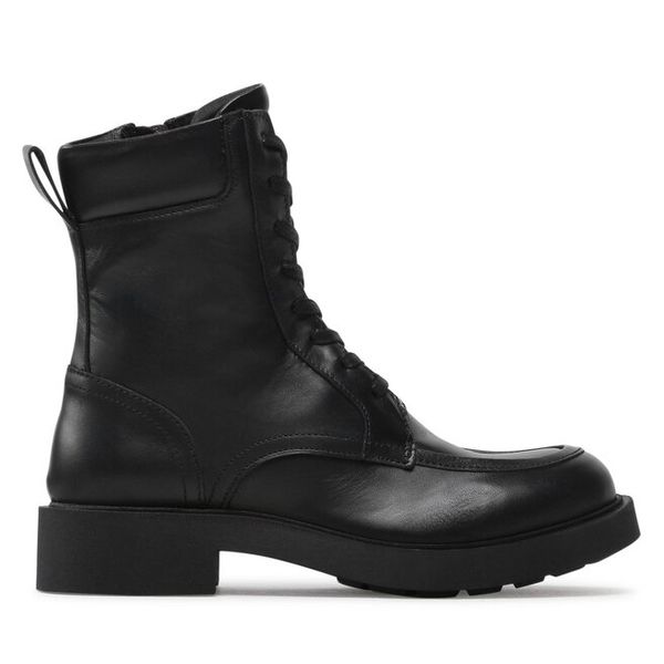 Trzewiki Simple. Czarne botki Simple, bez wzorów, bez obcasa, na płaskiej podeszwie, bez zapięcia. Za 329.99 zł.