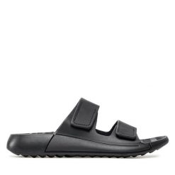 Klapki ECCO. Czarne klapki ecco, bez wzorów, bez obcasa. Za 399.99 zł.