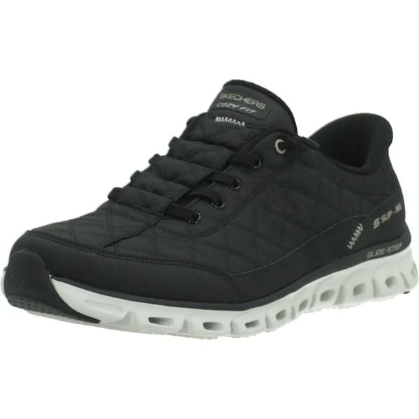 Buty SKECHERS 104556S GLIDE STEP AT EASE Czarny. Czarne trekkingi Skechers, z materiału, trekkingowe. Za 338.99 zł.