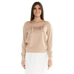 Bluza z kaptur na co dzień na siłownię. Białe bluzy LEONE 1947 APPAREL, bez wzorów, z lycry, bez kaptura. Za 105.21 zł.