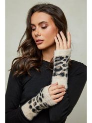 Soft Cashmere Rękawiczki w kolorze beżowo-czarno-brązowym rozmiar: onesize. Brązowe rękawiczki Soft Cashmere, bez wzorów, prążkowane. Za 84.01 zł.