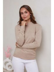 Soft Cashmere Sweter w kolorze beżowym rozmiar: 38/40. Brązowe swetry Soft Cashmere, bez wzorów, z kaszmiru, bez ramiączek. Za 117.17 zł.