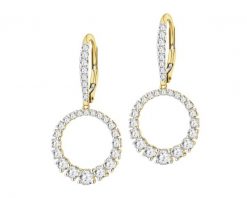 Kolczyki z żółtego złota z brylantami laboratoryjnymi - 1,14 ct - próba 585. Żółte kolczyki Apart, z brylantem, złote. Za 8,490.00 zł.