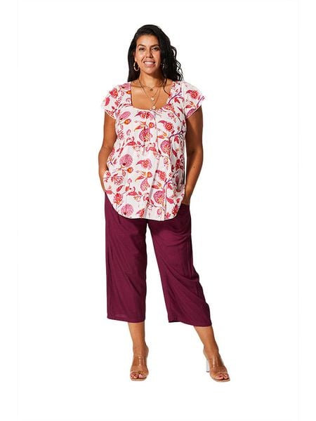 Aller Simplement Bluzka w kolorze biało-różowym rozmiar: 42/44. Białe bluzki Aller Simplement, bez wzorów, klasyczne, bez kołnierzyka, bez ramiączek. Za 92.86 zł.