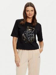 Guess T-Shirt V5RI09 I3Z14 Czarny Relaxed Fit. Czarne t-shirty Guess, s, z aplikacjami, z bawełny, bez kołnierzyka, bez ramiączek. Za 129.99 zł.