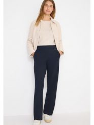 Cecil Spodnie w kolorze granatowym rozmiar: XL/L32. Niebieskie spodnie materiałowe Cecil, na co dzień, l, bez wzorów, z materiału, z podwyższonym stanem. Za 154.07 zł.