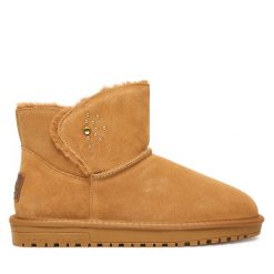 Śniegowce Pepe Jeans. Brązowe trapery i śniegowce Pepe Jeans, z jeansu. Za 369.99 zł.