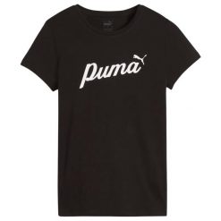T-shirt Damski ESS+Script. Czarne t-shirty Puma, m, bez wzorów, bez kołnierzyka, bez ramiączek. Za 154.99 zł.