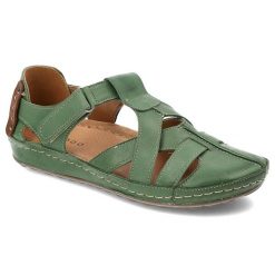 Zielone Sandały Armodo Modne Obuwie Damskie. Zielone sandały Armodo, bez wzorów, ze skóry, eleganckie, bez obcasa, bez zapięcia. Za 219.00 zł.