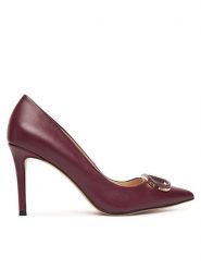 TWINSET Szpilki 252TCP032 Bordowy. Czerwone szpilki Twinset, bez wzorów, ze skóry, bez obcasa, na szpilce, bez zapięcia. Za 929.99 zł.