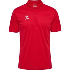 Koszulka poliestrowa sportowa Hummel Essential 24 Polo czerwona. Czerwone koszulki polo Hummel, xl, bez wzorów, bez kołnierzyka, bez ramiączek. Za 100.00 zł.