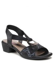 Go Soft Sandały WI23-BETTY-06 Czarny. Czarne sandały GO SOFT, bez wzorów, ze skóry, bez obcasa, na słupku, bez zapięcia. Za 179.99 zł.