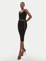 MICHAEL Michael Kors Sukienka dzianinowa MS381MK33D Czarny Slim Fit. Czarne sukienki MICHAEL Michael Kors, xs, bez wzorów, z dzianiny, bez kołnierzyka, bez ramiączek. Za 719.99 zł.
