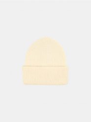 Prążkowana czapka beanie - kremowy. Białe czapki Sinsay, bez wzorów, prążkowane. Za 19.99 zł.