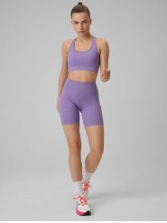 Legginsy do biegania krótkie damskie z wysokim stanem. Czerwone legginsy 4f, l, bez wzorów, z dzianiny, z podwyższonym stanem, krótkie. Za 89.99 zł.