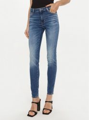 Guess Jeansy W4BAJ3 D592C Niebieski Skinny Fit. Niebieskie jeansy Guess, z aplikacjami. Za 379.99 zł.