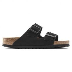 Klapki damskie Birkenstock Arizona Sfb. Klapki Birkenstock, bez wzorów, z materiału, bez obcasa. Za 505.90 zł.