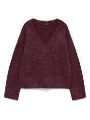 Vero Moda Sweter w kolorze bordowym rozmiar: XL. Czerwone swetry Vero Moda, s, bez wzorów, z materiału, bez ramiączek. Za 113.99 zł.
