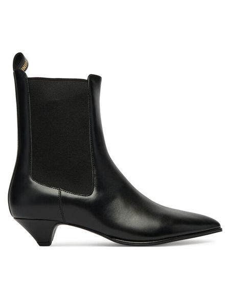 LOVE MOSCHINO Botki JA21093G0NIA0000 Czarny. Czarne botki Love Moschino, bez wzorów, ze skóry, bez obcasa, na słupku, bez zapięcia. Za 1,409.00 zł.