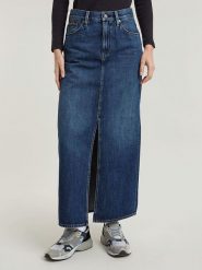 G-Star Spódnica dżinsowa "Victoria" w kolorze granatowym rozmiar: W27. Niebieskie spódnice G-Star, na co dzień, z aplikacjami, z bawełny, klasyczne, maxi, proste. Za 267.29 zł.