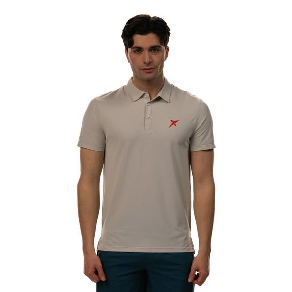 Polo Drop Shot Egan. Brązowe koszulki polo DROP SHOT, m, bez wzorów, z materiału, bez kołnierzyka, bez ramiączek. Za 240.55 zł.