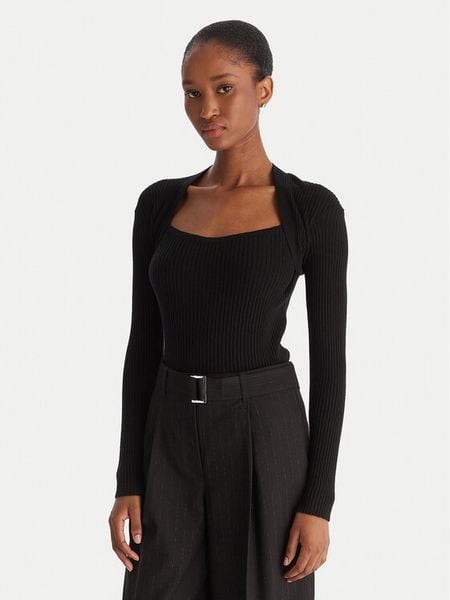 ACCESS FASHION Sweter 54-8048 Czarny Slim Fit. Czarne swetry ACCESS FASHION, l, bez wzorów, z wiskozy, bez ramiączek. Za 259.99 zł.