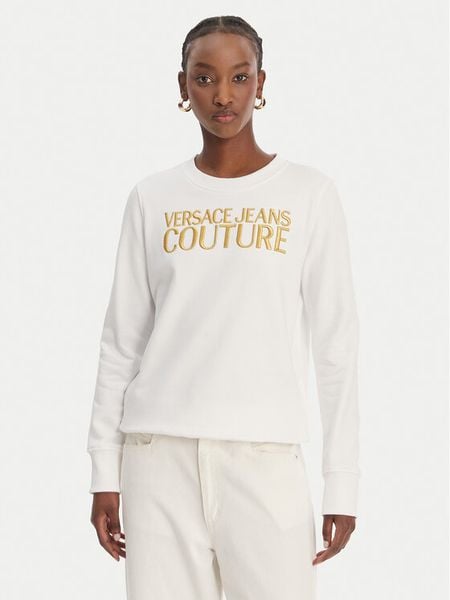Versace Jeans Couture Bluza 80HAIT01 CF01T Biały Regular Fit. Białe bluzy Versace Jeans Couture, m, bez wzorów, z bawełny, bez kaptura. Za 519.99 zł.