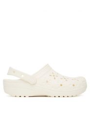 Crocs Klapki Classic Floral Cut-Out Clog 210927 Écru. Klapki Crocs, bez wzorów, z tworzywa sztucznego, bez obcasa. Za 259.99 zł.