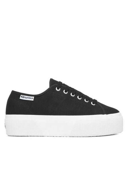 Superga Tenisówki 3790 Platform S3134MW Czarny. Czarne trampki Superga, bez wzorów, z materiału, bez zapięcia. Za 184.99 zł.