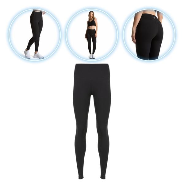 Legginsy damskie Trexo Trexi Leggings. Czarne legginsy TREXO, bez wzorów, na jogę i pilates. Za 62.99 zł.