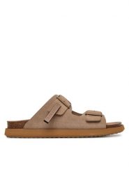 D.Franklin Klapki DFSH407001 Beżowy. Brązowe klapki D.Franklin, bez wzorów, ze skóry, bez obcasa. Za 299.99 zł.