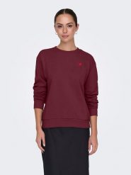 JDY Bluza w kolorze bordowym rozmiar: XL. Różowe bluzy JDY, xl, bez wzorów, z bawełny, bez kaptura. Za 87.45 zł.