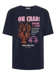 Zwillingsherz Koszulka "Oh Crab" w kolorze granatowym rozmiar: L. Niebieskie bluzki Zwillingsherz, l, bez wzorów, bez kołnierzyka, bez ramiączek. Za 82.99 zł.