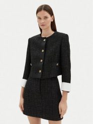 Motivi Marynarka Q607Q000741N Czarny Regular Fit. Czarne marynarki i żakiety Motivi, bez wzorów, z bawełny. Za 379.99 zł.