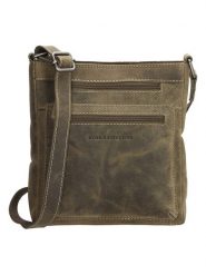 HIDE & STITCHES Skórzana torebka w kolorze oliwkowym - 21 x 23 x 6 cm rozmiar: onesize. Brązowe torby na ramię HIDE & STITCHES, bez wzorów, z materiału, na ramię, bez dodatków. Za 165.99 zł.