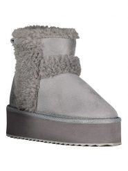 Geographical Norway Botki "Ocean" w kolorze szarym rozmiar: 37. Szare botki Geographical Norway, bez wzorów, z materiału, bez obcasa, na platformie, bez zapięcia. Za 86.99 zł.