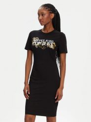 Versace Jeans Couture Sukienka codzienna 78HAOC06 Czarny Slim Fit. Czarne sukienki Versace Jeans Couture, na co dzień, s, bez wzorów, z bawełny, bez kołnierzyka, bez ramiączek, proste. Za 449.99 zł.
