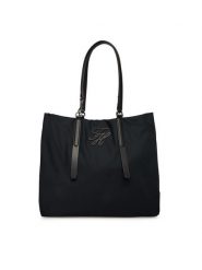 Tommy Hilfiger Torebka Th Elevated Nylon Tote AW0AW18406 Czarny. Czarne shopper TOMMY HILFIGER, bez wzorów, z materiału, bez dodatków. Za 649.99 zł.