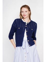 Le Jardin du Lin Kardigan w kolorze granatowym rozmiar: 36. Niebieskie kardigany Le jardin du lin, bez wzorów, z bawełny. Za 130.99 zł.