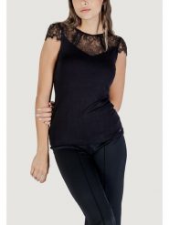 Morgan De Toi T-Shirt 232-DGIULIA Czarny Casual Fit. Czarne t-shirty Morgan De Toi, xl, bez wzorów, bez kołnierzyka, bez ramiączek. Za 139.99 zł.