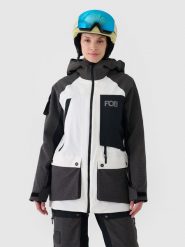 4F Kurtka snowboardowa membrana 10000 damska - biała S. Białe kurtki narciarskie 4f, m, bez wzorów, z dzianiny, z kapturem, narciarskie. W wyprzedaży za 399.99 zł.