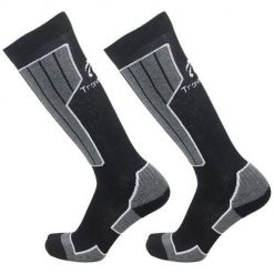 Skarpety narciarskie termo – unisex – czarne. Czarne skarpety TRAVELHAWK, bez wzorów, z materiału. Za 15.95 zł.