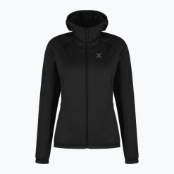Bluza damska Montura Fadis Grid Hooded Maglia. Czarne bluzy MONTURA, bez wzorów, bez kaptura. Za 369.99 zł.
