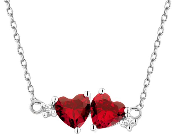 Naszyjnik srebrny z cyrkoniami - serca. Szare naszyjniki Apart, z cyrkonią, srebrne. Za 199.00 zł.