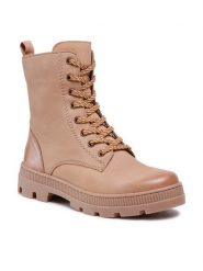 Lasocki Trzewiki WI23-PUSZAN-16 Beżowy. Brązowe botki Lasocki, bez wzorów, z nubiku, bez obcasa, na płaskiej podeszwie, bez zapięcia. Za 229.99 zł.