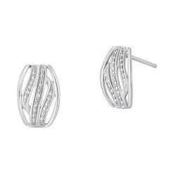 RABAT Złote Kolczyki - złoto 585, Diament 0,01ct. Żółte kolczyki W.KRUK, z diamentem, złote, na sztyftcie. W wyprzedaży za 549.00 zł.